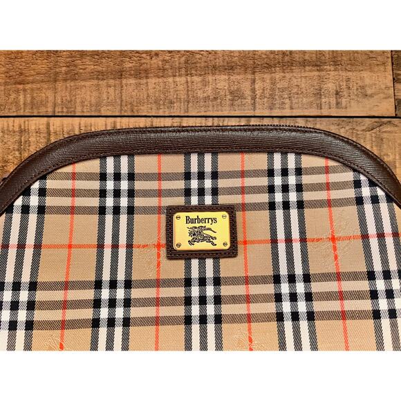 BURBERRY Nova Check Beige Canvas Pouch Clutch Bag - Picture 10 of 10